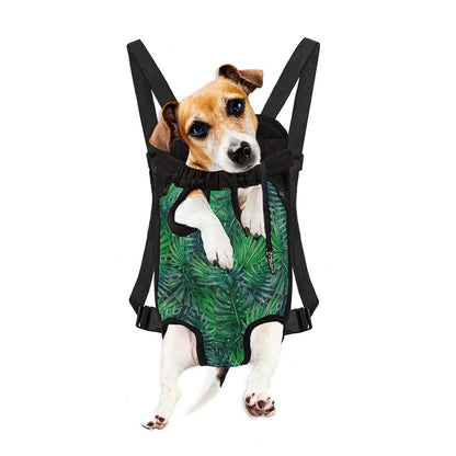 Watercolor Tropical Leaves Pattern Print Pet Carrier Backpack