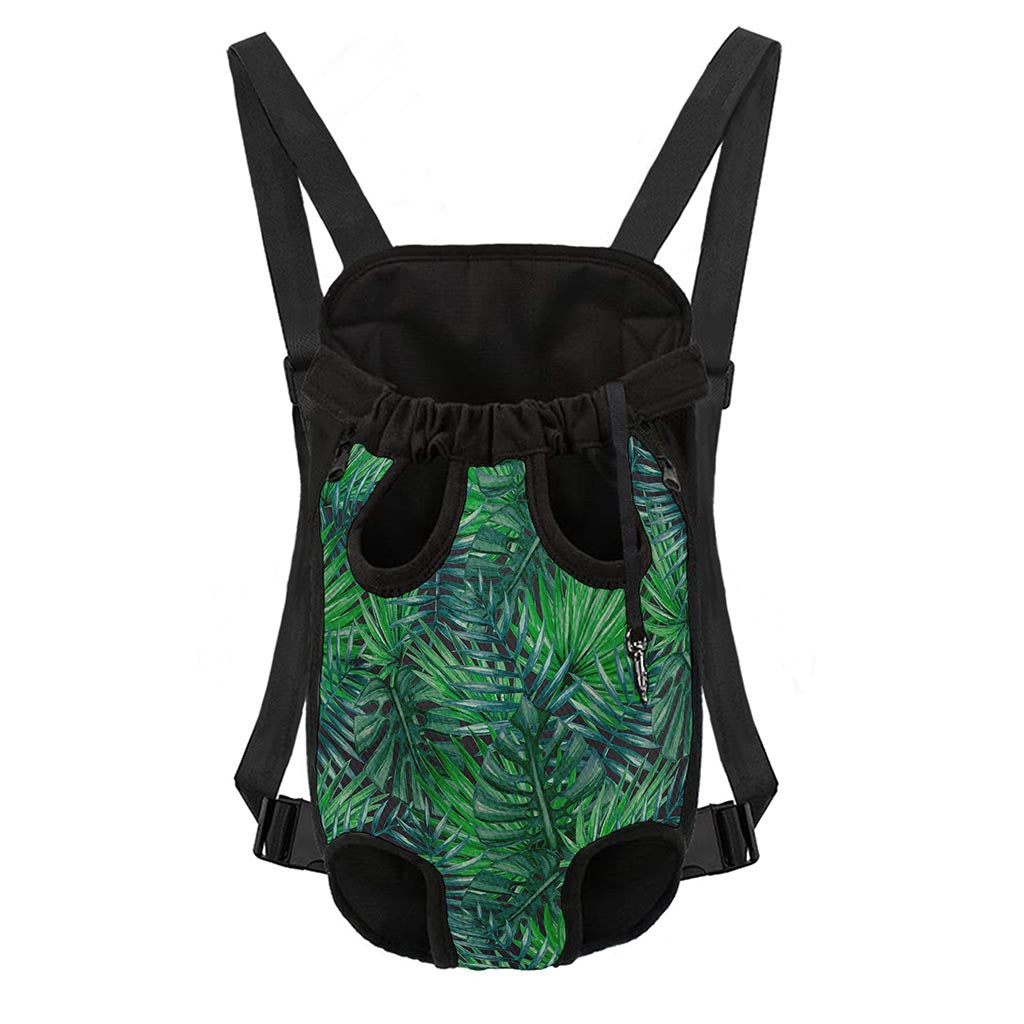 Watercolor Tropical Leaves Pattern Print Pet Carrier Backpack