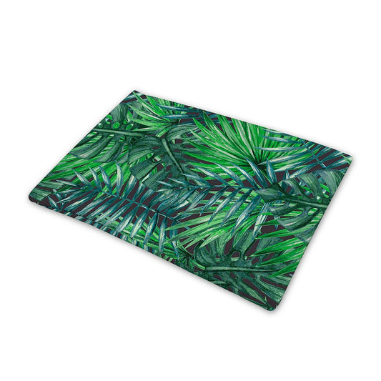 Watercolor Tropical Leaves Pattern Print Pet Cooling Mat Cover
