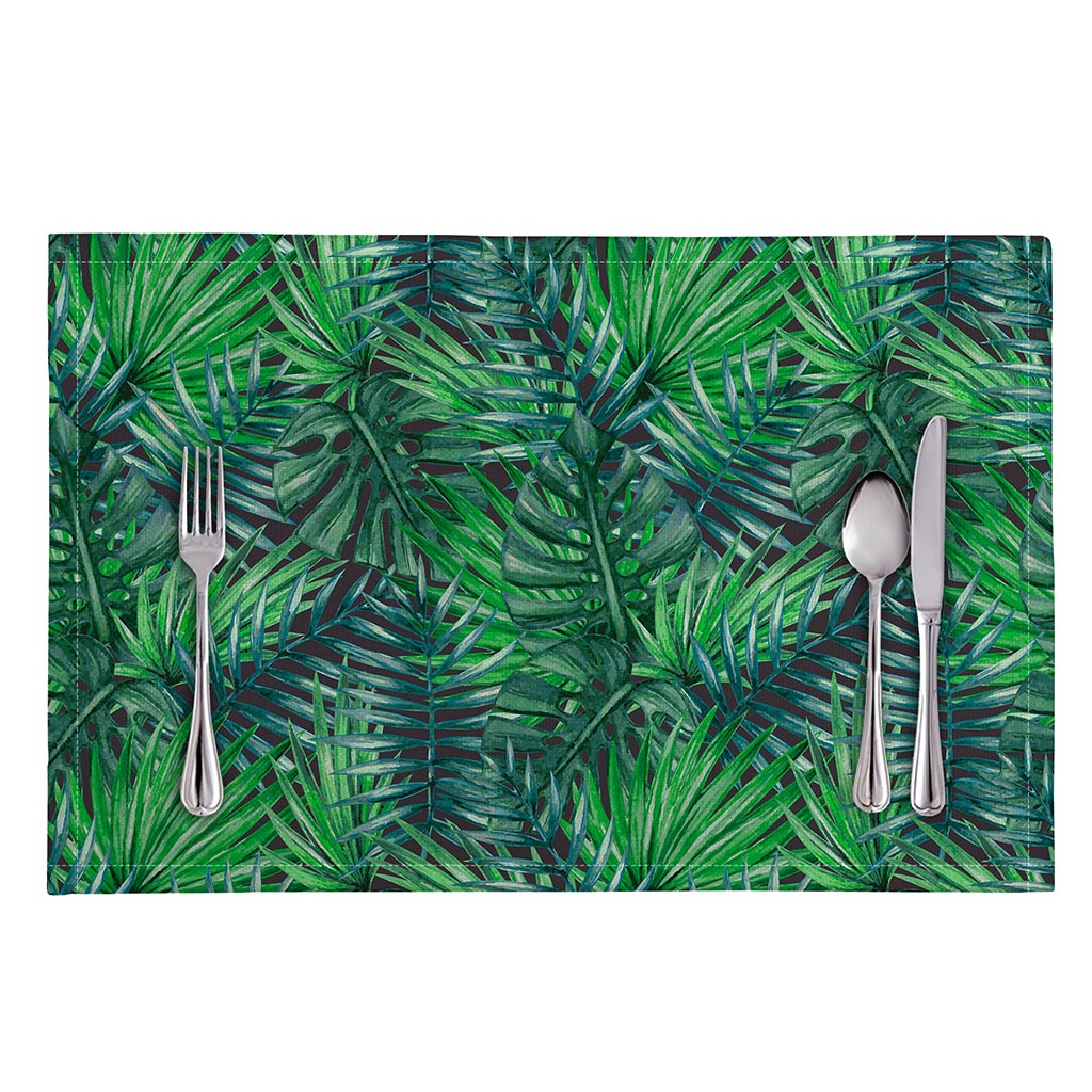 Watercolor Tropical Leaves Pattern Print Placemat