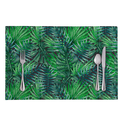 Watercolor Tropical Leaves Pattern Print Placemat