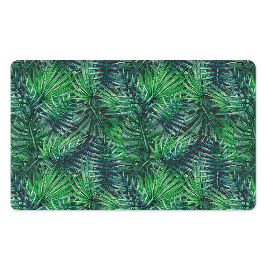 Watercolor Tropical Leaves Pattern Print Polyester Doormat