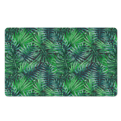 Watercolor Tropical Leaves Pattern Print Polyester Doormat