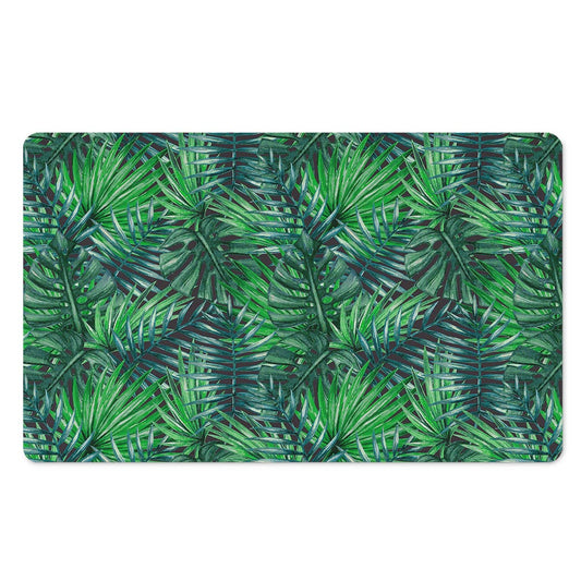 Watercolor Tropical Leaves Pattern Print Polyester Doormat