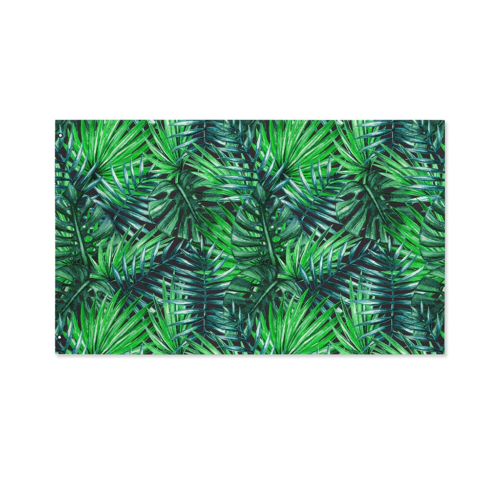 Watercolor Tropical Leaves Pattern Print Polyester Flag