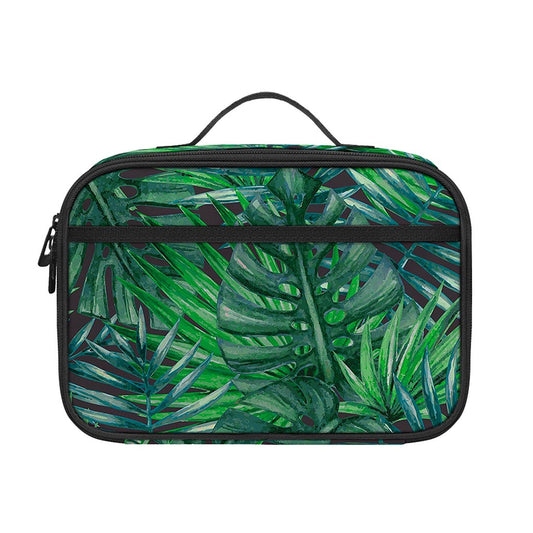 Watercolor Tropical Leaves Pattern Print Portable Lunch Bag