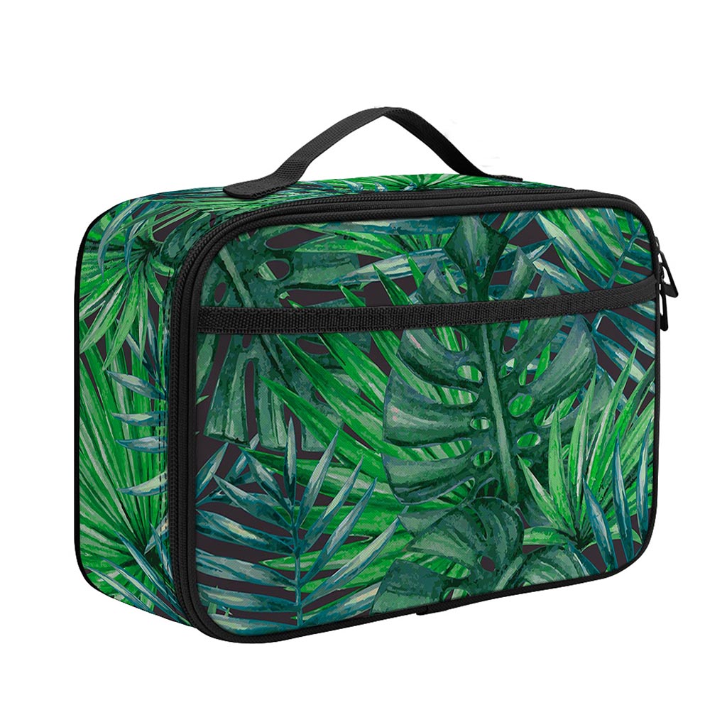 Watercolor Tropical Leaves Pattern Print Portable Lunch Bag