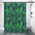 Watercolor Tropical Leaves Pattern Print Premium Shower Curtain