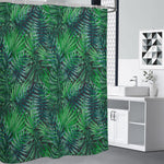 Watercolor Tropical Leaves Pattern Print Premium Shower Curtain