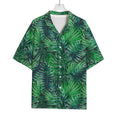 Watercolor Tropical Leaves Pattern Print Rayon Hawaiian Shirt