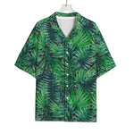 Watercolor Tropical Leaves Pattern Print Rayon Hawaiian Shirt