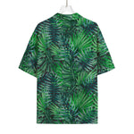 Watercolor Tropical Leaves Pattern Print Rayon Hawaiian Shirt