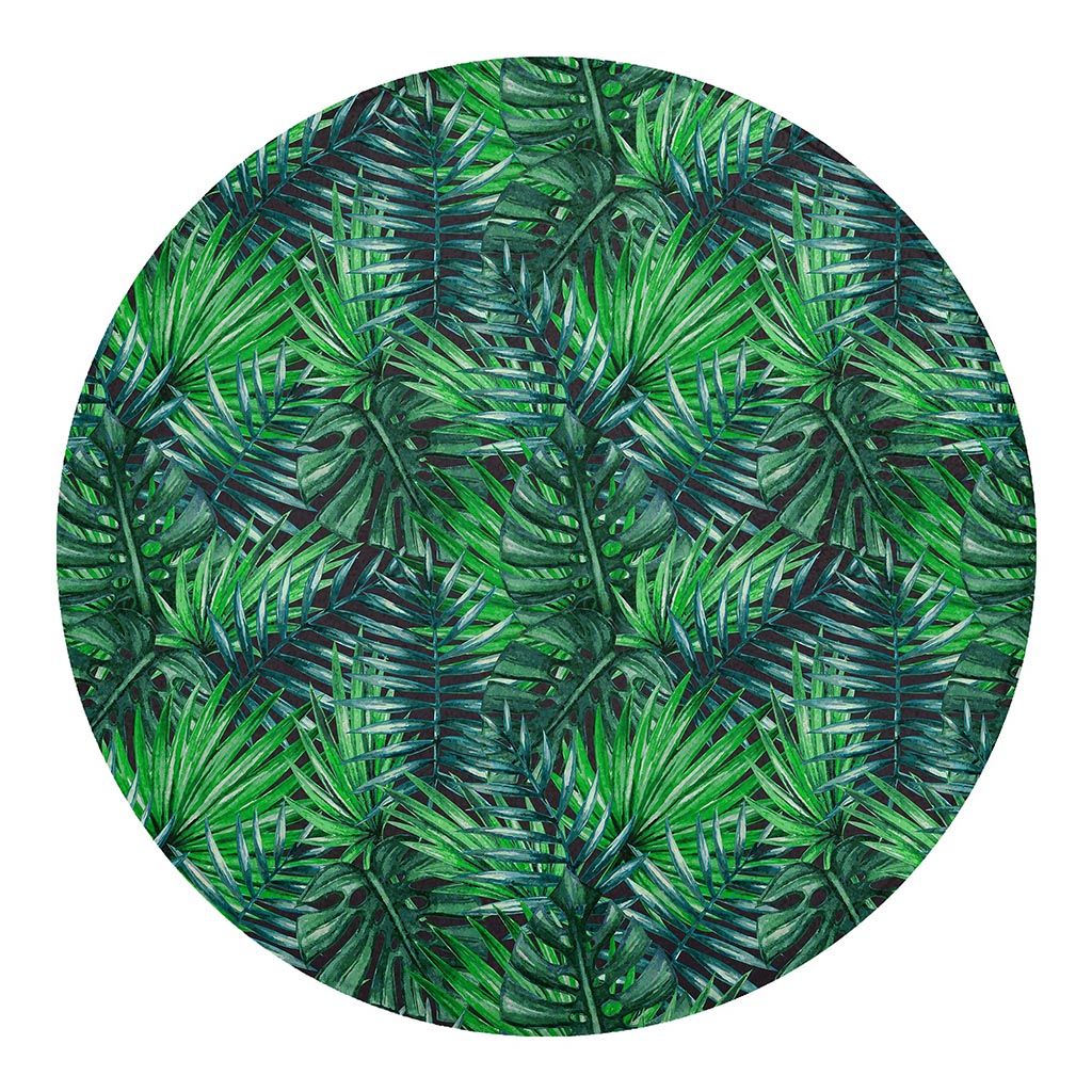 Watercolor Tropical Leaves Pattern Print Round Blanket