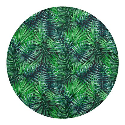 Watercolor Tropical Leaves Pattern Print Round Blanket