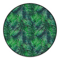 Watercolor Tropical Leaves Pattern Print Round Floor Mat
