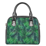 Watercolor Tropical Leaves Pattern Print Shoulder Handbag