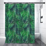 Watercolor Tropical Leaves Pattern Print Shower Curtain