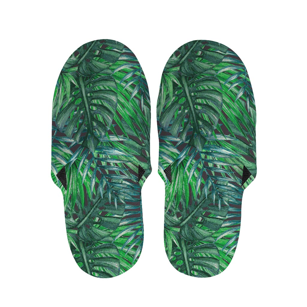 Watercolor Tropical Leaves Pattern Print Slippers