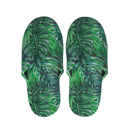 Watercolor Tropical Leaves Pattern Print Slippers