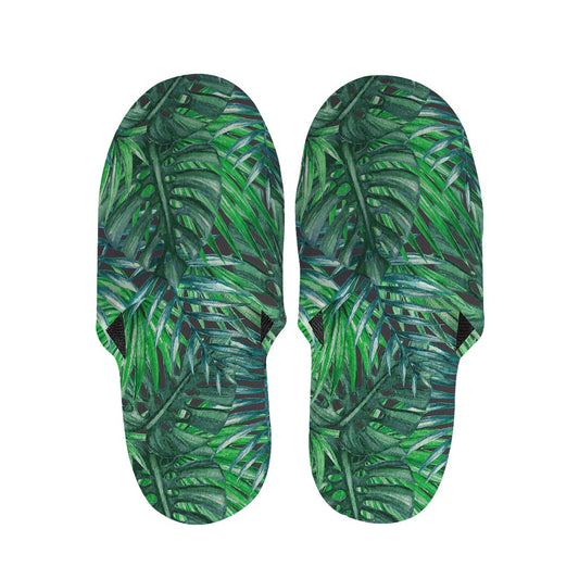 Watercolor Tropical Leaves Pattern Print Slippers