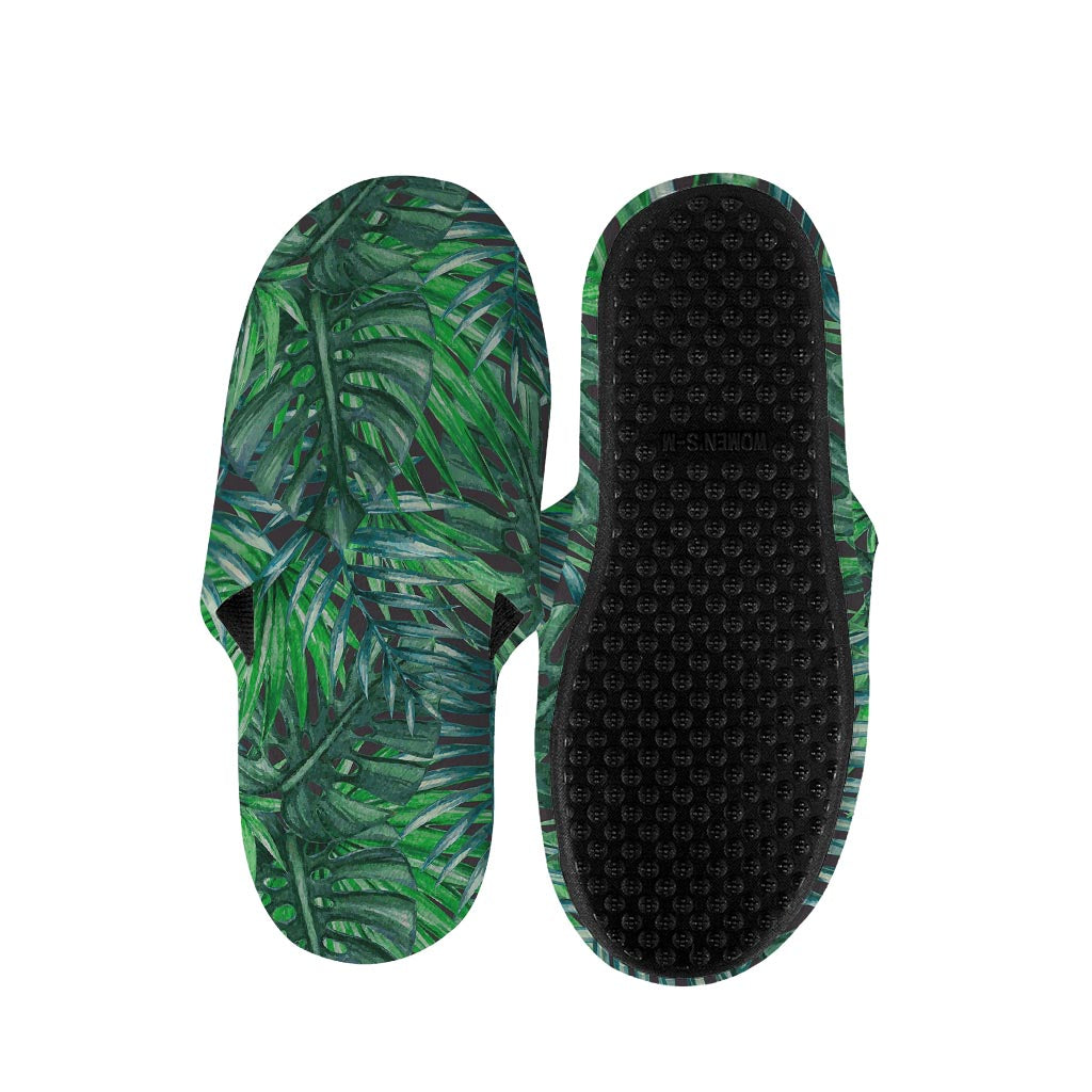Watercolor Tropical Leaves Pattern Print Slippers