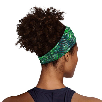 Watercolor Tropical Leaves Pattern Print Sports Headband