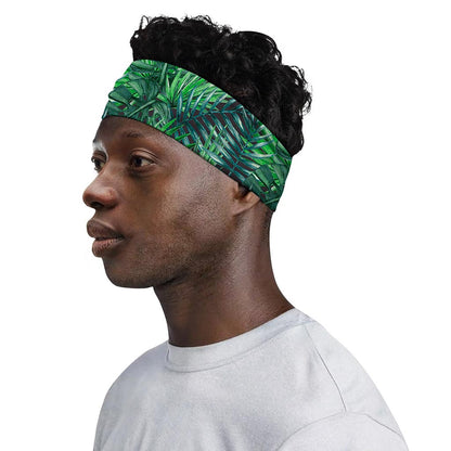 Watercolor Tropical Leaves Pattern Print Sports Headband
