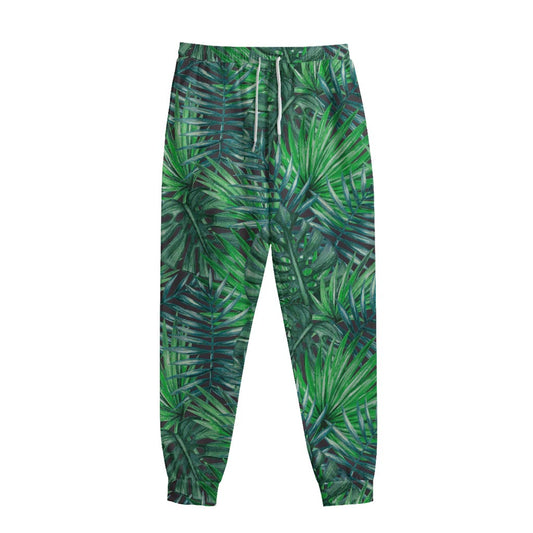 Watercolor Tropical Leaves Pattern Print Sweatpants