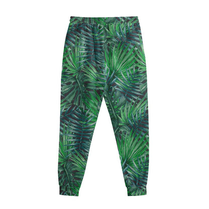 Watercolor Tropical Leaves Pattern Print Sweatpants