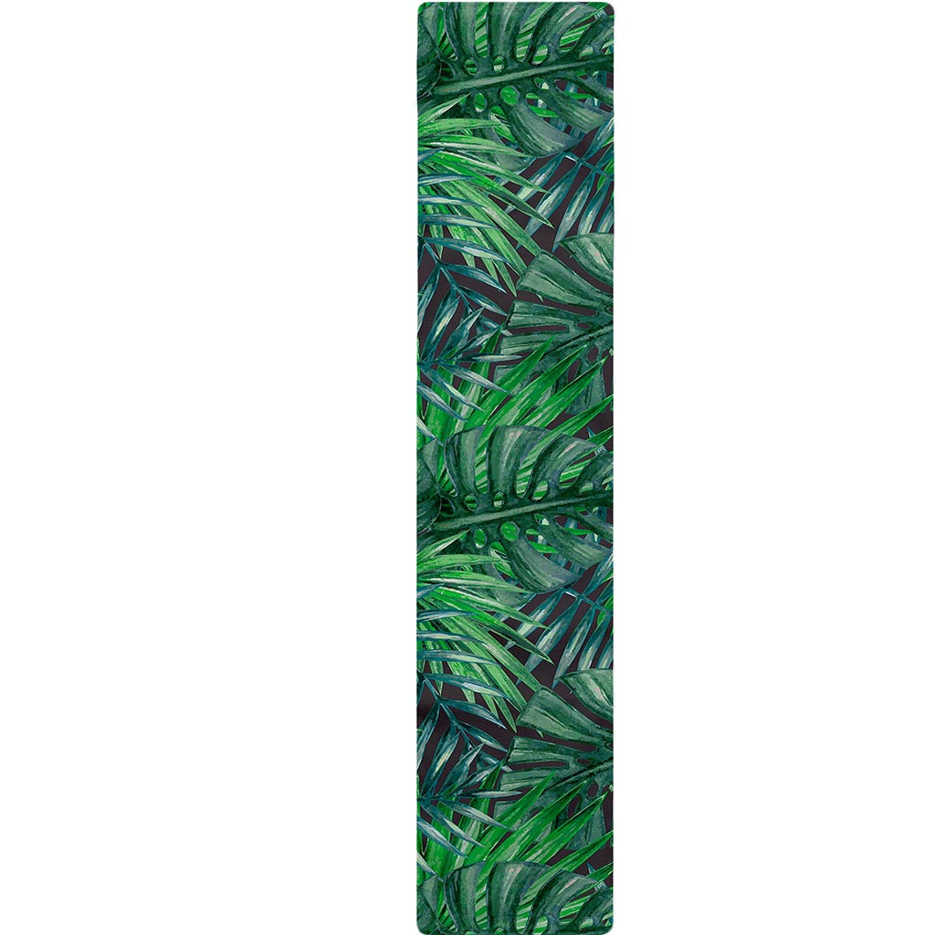 Watercolor Tropical Leaves Pattern Print Table Runner