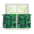 Watercolor Tropical Leaves Pattern Print Tier Curtains