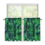 Watercolor Tropical Leaves Pattern Print Tier Curtains
