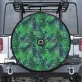 Watercolor Tropical Leaves Pattern Print Tire Cover With Camera Hole