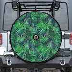 Watercolor Tropical Leaves Pattern Print Tire Cover With Camera Hole