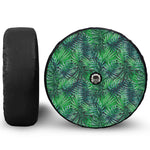 Watercolor Tropical Leaves Pattern Print Tire Cover With Camera Hole