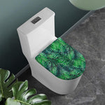 Watercolor Tropical Leaves Pattern Print Toilet Lid Cover