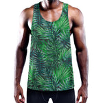 Watercolor Tropical Leaves Pattern Print Training Tank Top