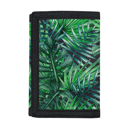 Watercolor Tropical Leaves Pattern Print Trifold Wallet