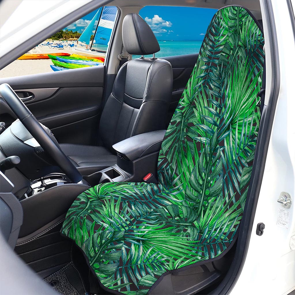 Watercolor Tropical Leaves Pattern Print Waterproof Car Seat Cover