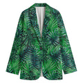 Watercolor Tropical Leaves Pattern Print Women's Blazer