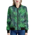 Watercolor Tropical Leaves Pattern Print Women's Bomber Jacket