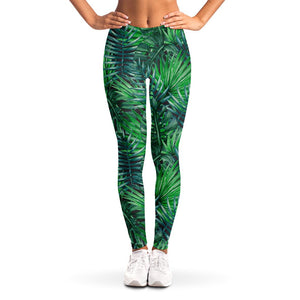 Watercolor Tropical Leaves Pattern Print Women's Leggings