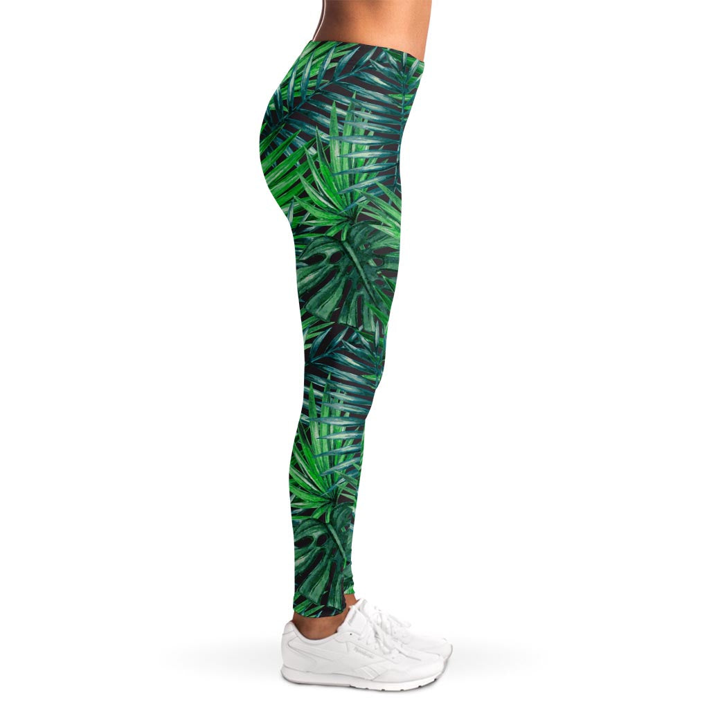 Watercolor Tropical Leaves Pattern Print Women's Leggings