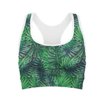 Watercolor Tropical Leaves Pattern Print Women's Sports Bra