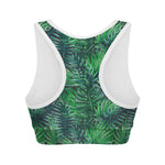 Watercolor Tropical Leaves Pattern Print Women's Sports Bra