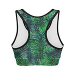 Watercolor Tropical Leaves Pattern Print Women's Sports Bra