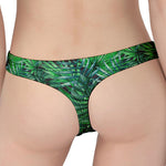 Watercolor Tropical Leaves Pattern Print Women's Thong