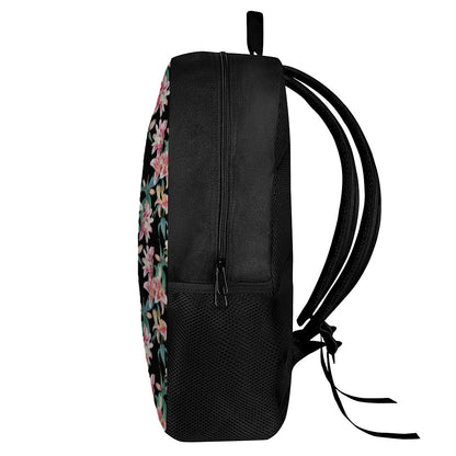 Watercolor Tropical Lily Pattern Print 17 Inch Backpack