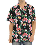 Watercolor Tropical Lily Pattern Print Aloha Shirt