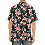 Watercolor Tropical Lily Pattern Print Aloha Shirt
